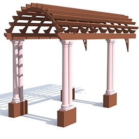 Entry Pergola Curved 3D Object | FREE Artlantis Objects Download
